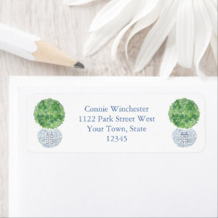 Charming Hostess Topiary Ginger Jar Return Address