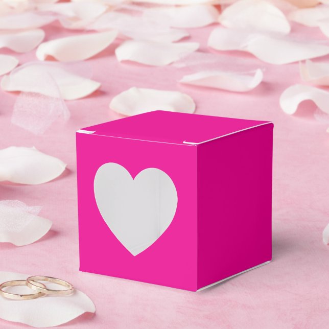 Charming Hot Pink Heart Box for Celebrations (Wedding)