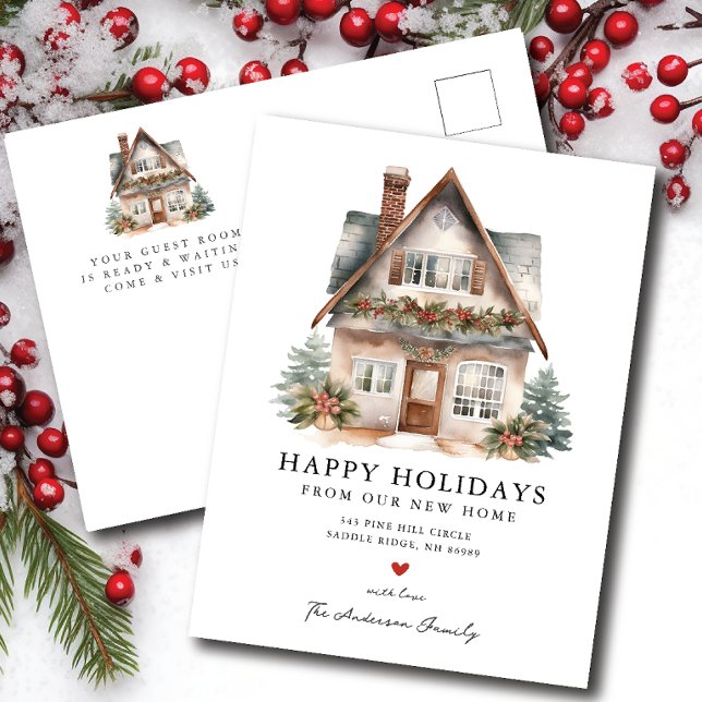 Charming House Holiday Moving Announcement  Postcard (Creator Uploaded)