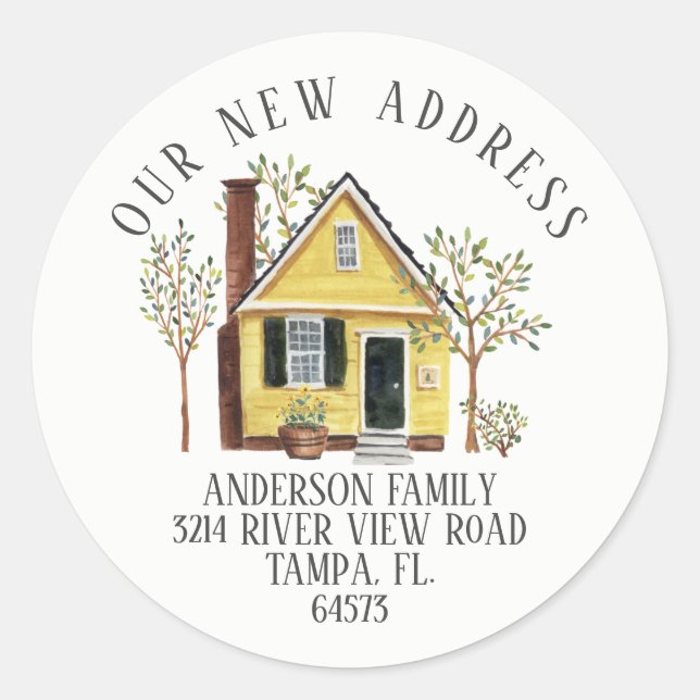 Charming House Our New Address Label Sticker (Front)