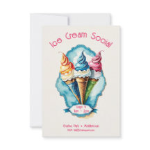 Charming Ice Cream Social Invitation