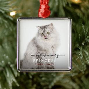 Charming In Loving Memory Cat Photo Monogram Metal Tree Decoration