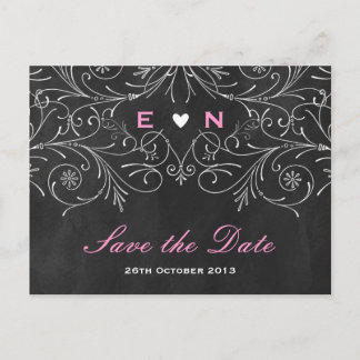 Charming Initials Save the Date Postcard