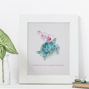 Charming Inspirationa Watercolor Sea Turtle Poster