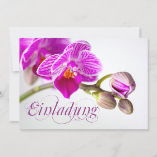 Charming invitation card with orchid