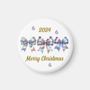 Charming Iridescent Bows Year Accent Magnet