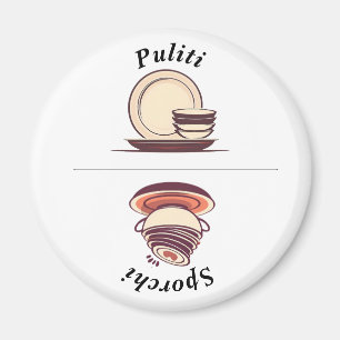 Charming Italian Language Clean/Dirty Dishwasher Magnet