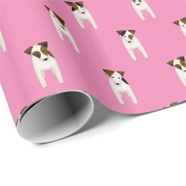 charming Jack Russell Terriers pink or ANY colour Wrapping Paper (Roll Corner)