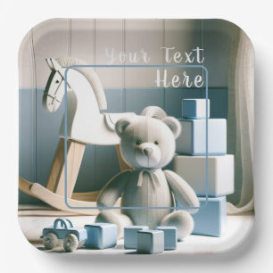 Charming Kids' Room with Toys Paper Plate