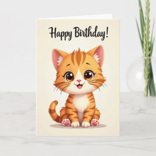 Charming Kitten Birthday Card