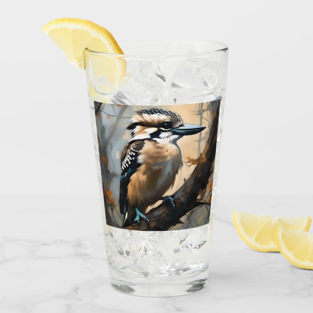 Charming Laughter: Kookaburra in Oil Paint Glass (Front Ice)