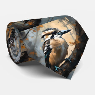 Charming Laughter: Kookaburra in Oil Paint Tie