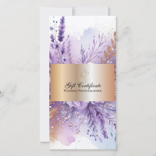 Charming Lavender II Gift Certificate (Front)