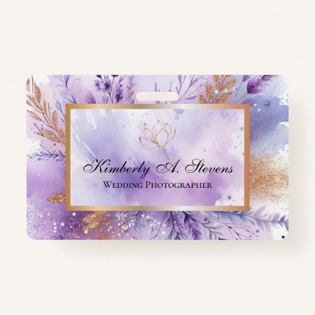 Charming Lavender Name Tag Badge ID Badge (Front)