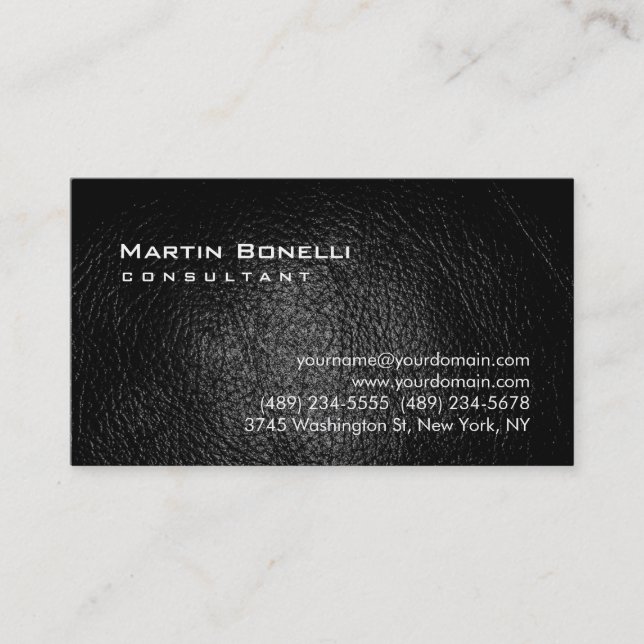Charming Leather Effect Trendy Chic Business Card (Front)