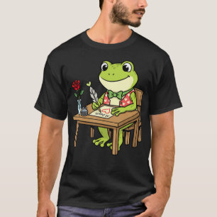 Charming Literary Frog Quill Writer Adorable T-Shirt