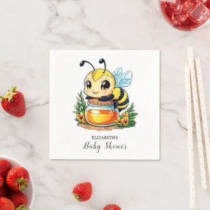 Charming Little Bee Baby Shower Napkin