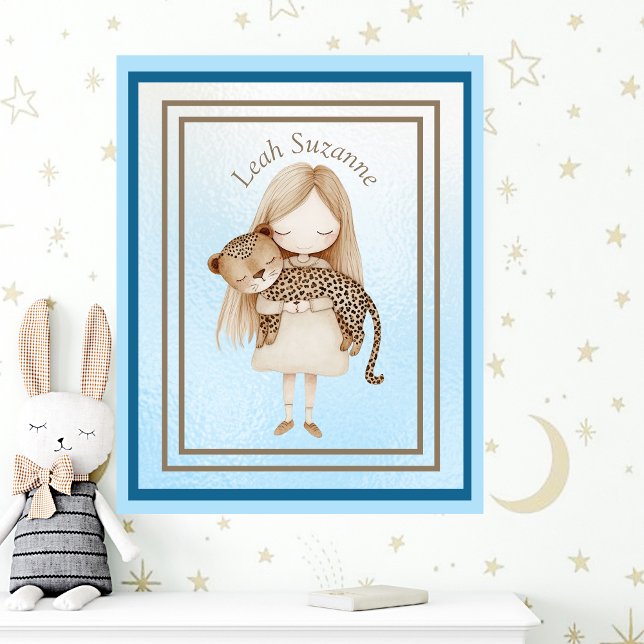 Charming Little Girl With Baby Leopard Wall Art (Creator Uploaded)
