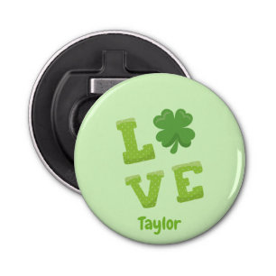 Charming Love Block St Patricks Day Bottle Opener