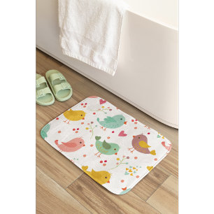 Charming Lovebirds Bath Mat