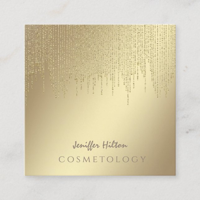 Charming Luxury gentle shiny bright dazzle gold Square Business Card (Front)