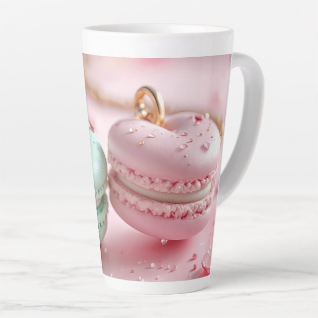 Charming Macaron-Themed Latte Mug (Right Angle)