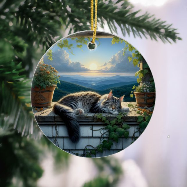 Charming Maine Coon Keepsake Ceramic Tree Decoration (Creator Uploaded)