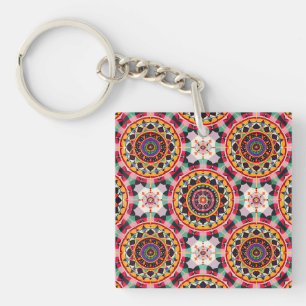 Charming Mandala Pattern Key Ring