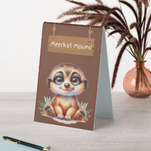 Charming Meerkat Mound Table Sign