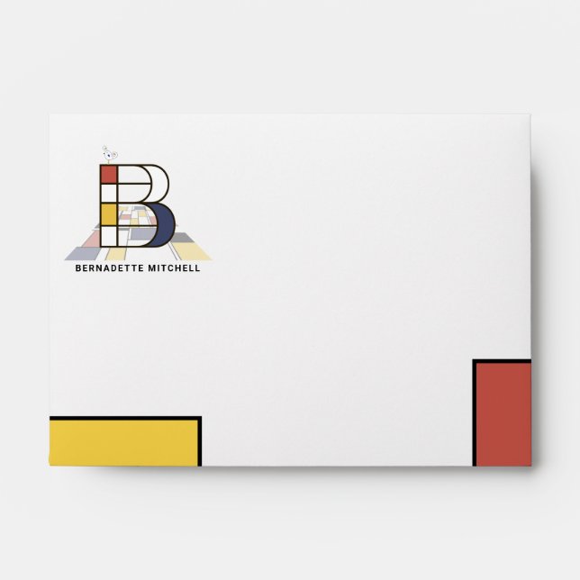 Charming Modern Art Monogram. Letter B Envelope (Front)