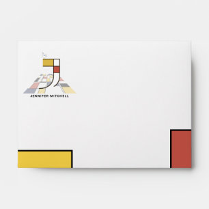 Charming Modern Art Monogram. Letter J Envelope