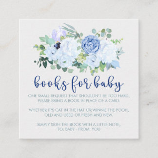 Charming & Modern Blue Floral Enclosure Card
