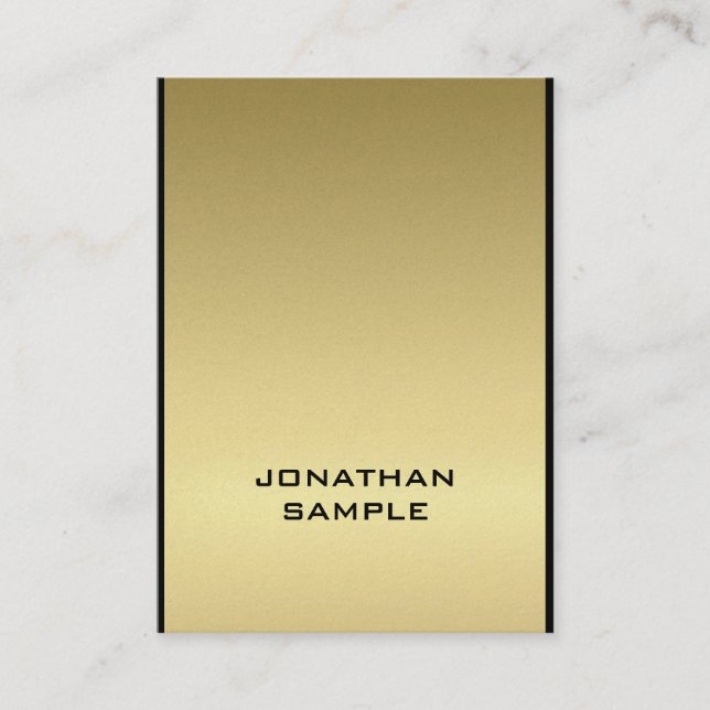 Charming Modern Glamour Elegant Black Gold Cool Business Card (Front)