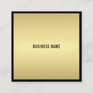 Charming Modern Glamour Elegant Black Gold Luxury Square Business Card