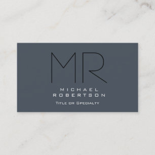 Charming Modern Monogram Grey Clean Business Card