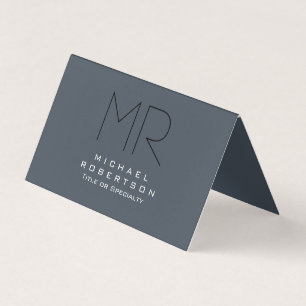 Charming Modern Monogram Grey Clean Business Card