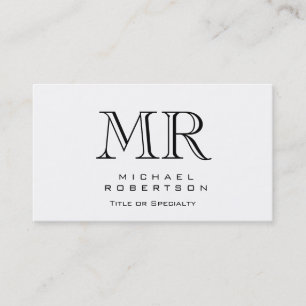 Charming Modern Monogram White Clean Business Card