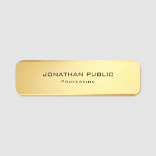 Charming Modern Simple Glamourous Gold Template Name Tag