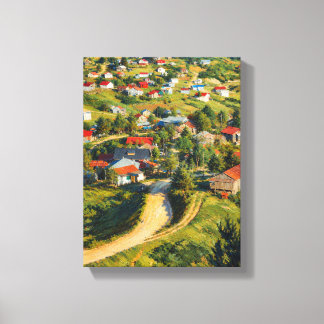 Charming Mountain Village Impressionist Landscape Canvas Print