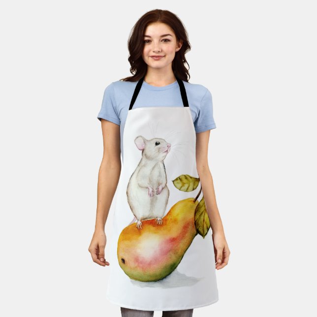Charming Mouse on a Pear Apron (Worn)