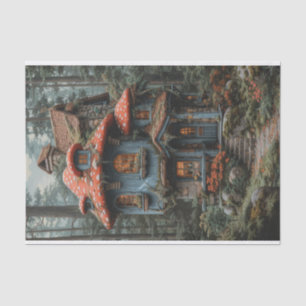 Charming Mushroom House in a Forest Tissue Paper