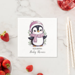 Charming Mystical Penguin Baby Shower Napkin