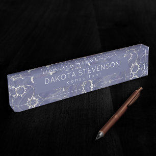 Charming Mystique   Silver Moon Stars Sun Amulet Nameplate