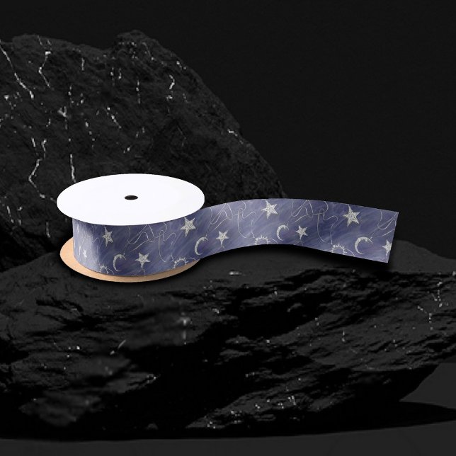 Charming Mystique | Silver Moon Stars Sun Amulet Satin Ribbon (Creator Uploaded)