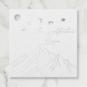charming nature adventure begins foil favour tags