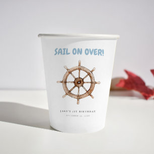 Charming Nautical Birthday Paper Cups