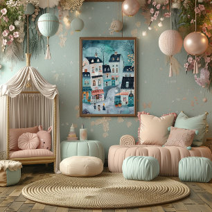 Charming Neighborhood: Folk Landscape and Naive Co Poster