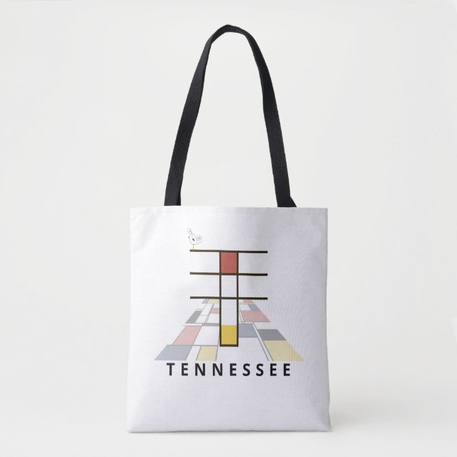 Charming Neoplasticism Style Monogram. Letter T Tote Bag (Front)