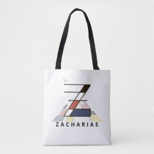 Charming Neoplasticism Style Monogram. Letter Z Tote Bag