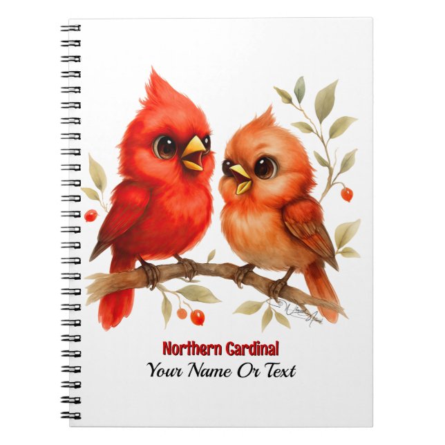 Charming Northern Cardinal Notebook (Front)